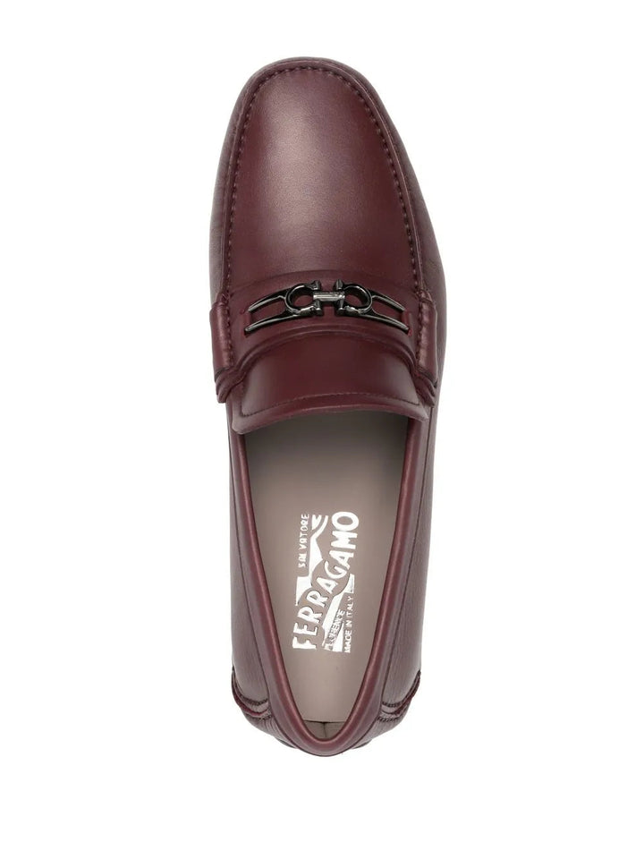 Ferragamo Gancini-Buckle Leather Loafers