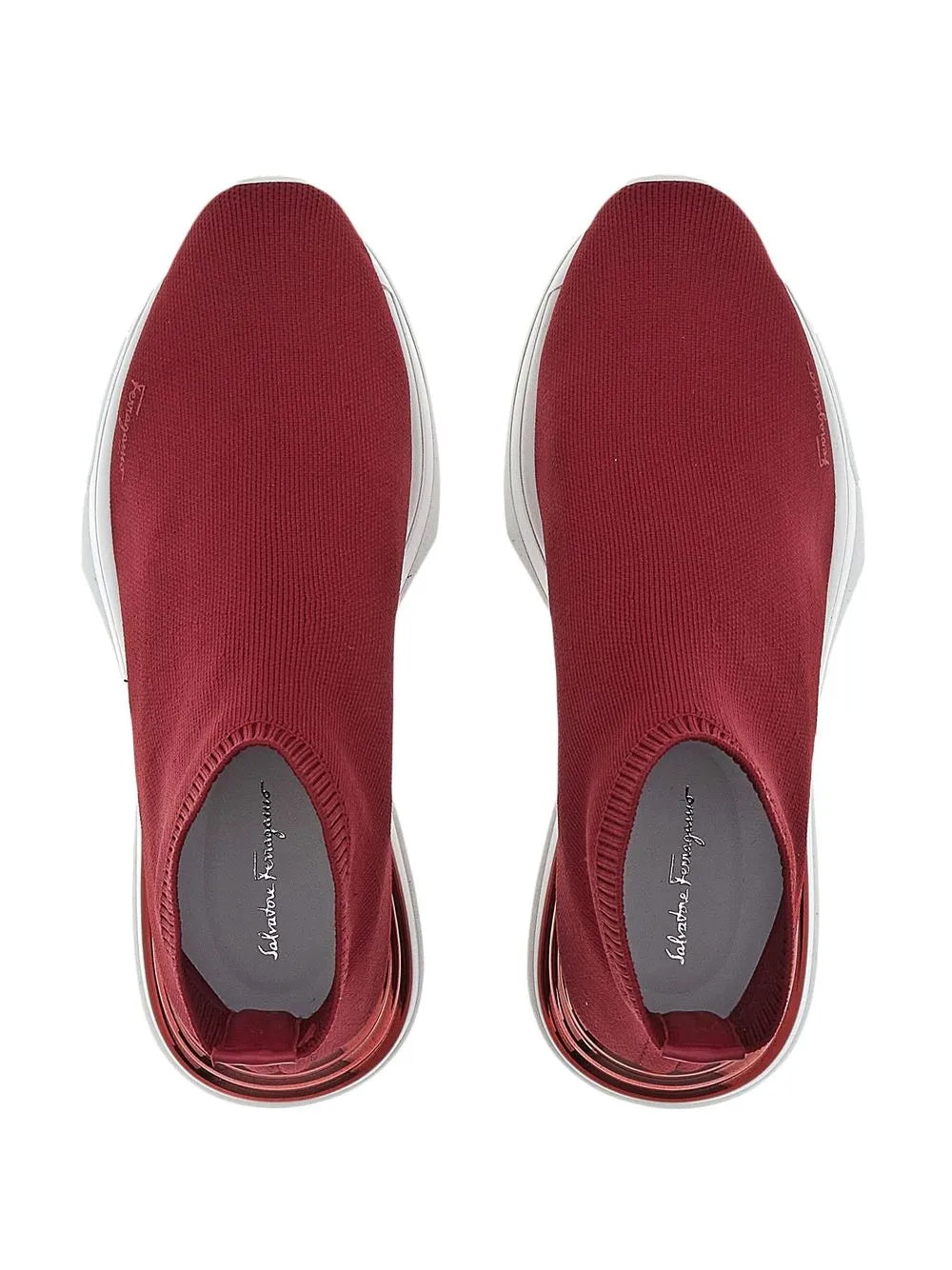 Ferragamo Logo-Print Slip-On Sneakers in RED
