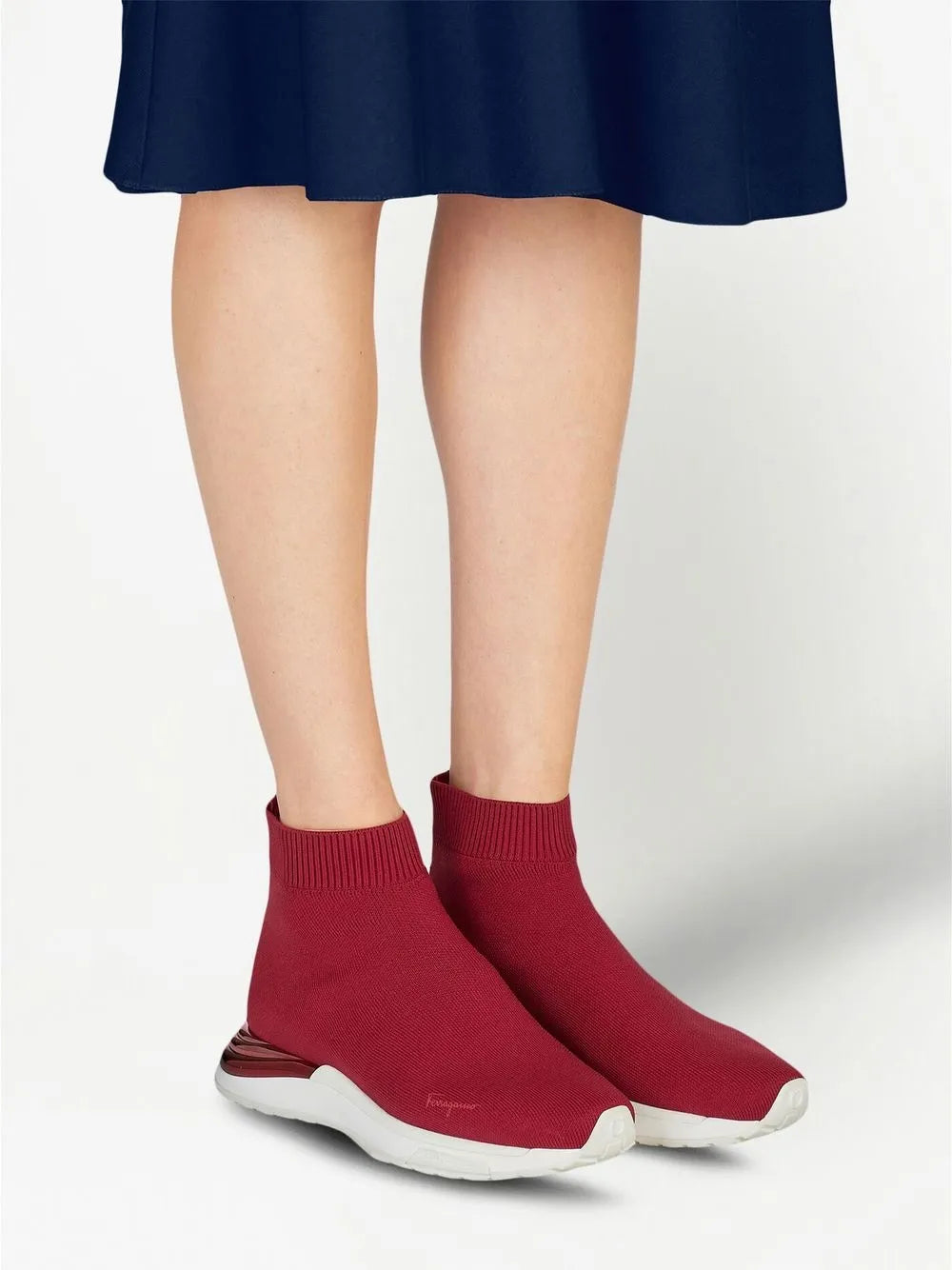 Ferragamo Logo-Print Slip-On Sneakers in RED