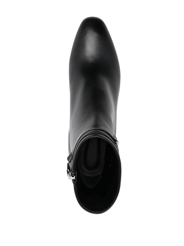 Ferragamo Vara Chain Leather Ankle Boots