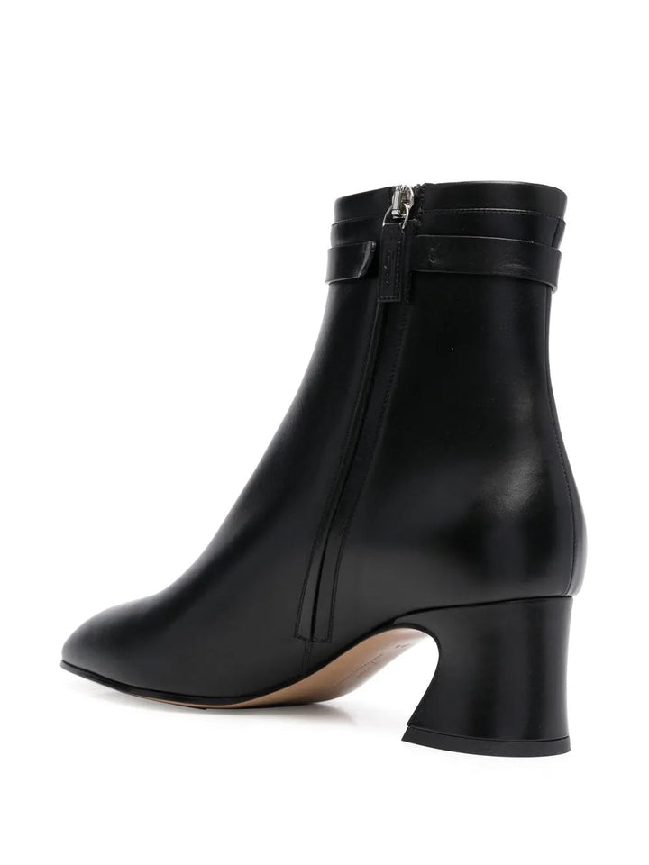 Ferragamo Vara Chain Leather Ankle Boots