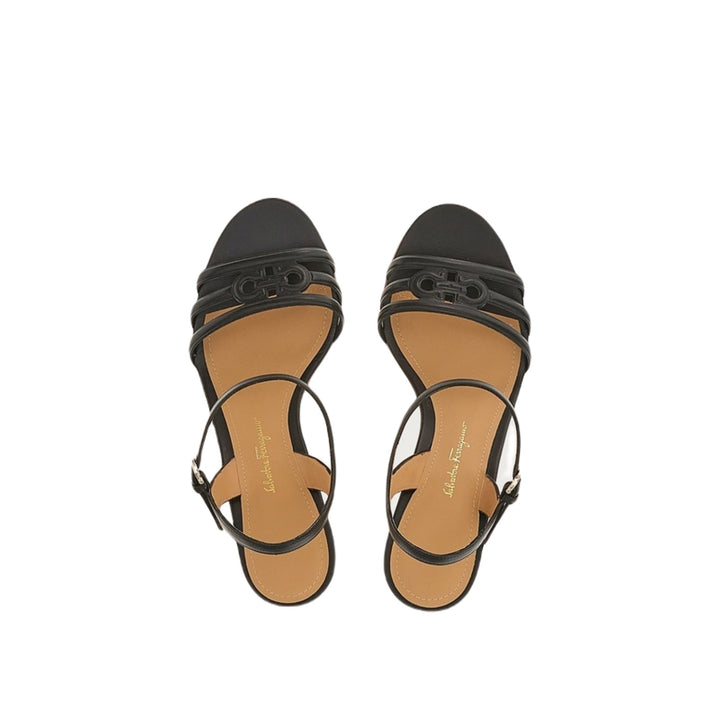 Sandalias de mujer Ferragamo Fieri 70 C marrón y negro