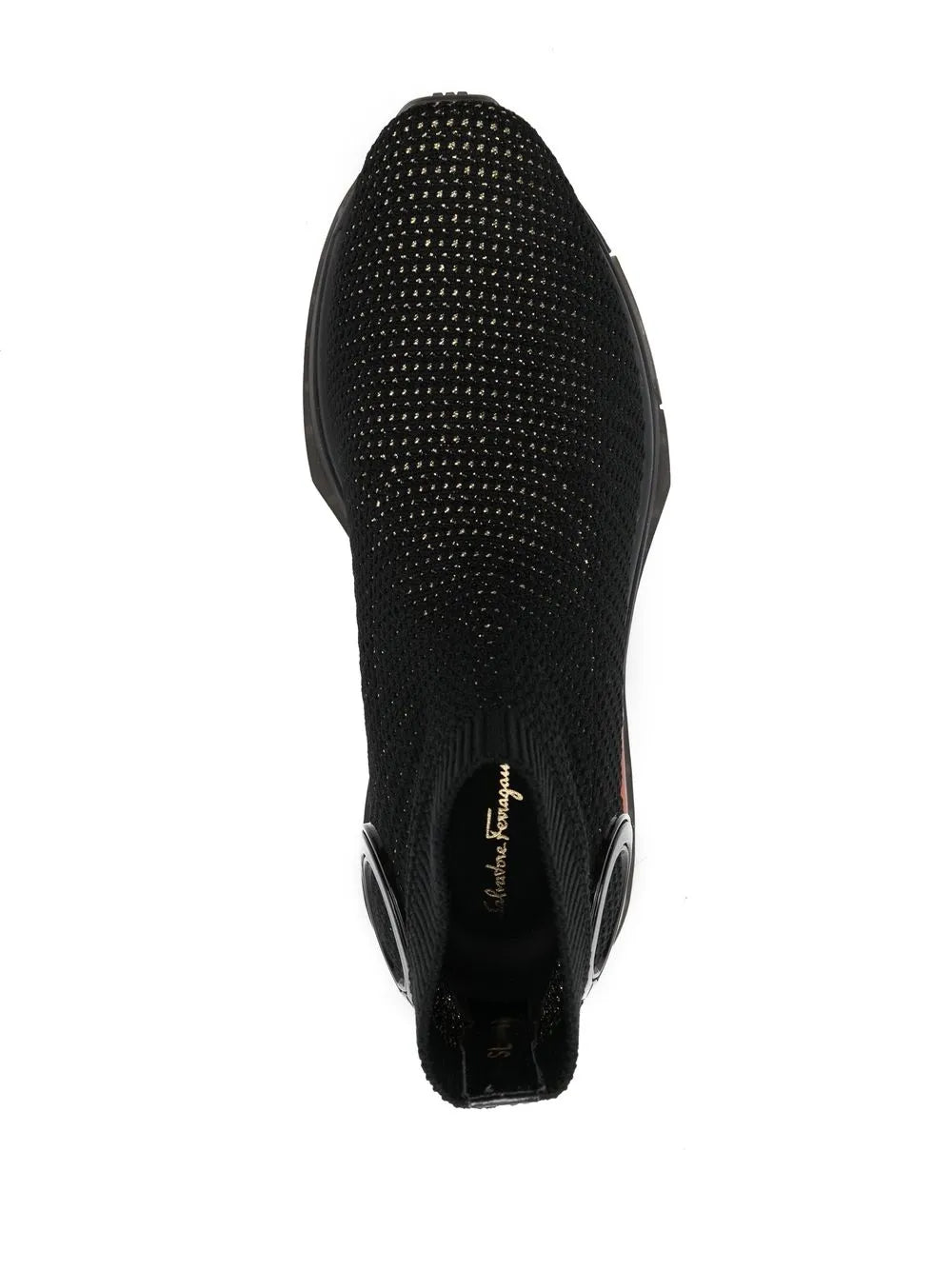 Ferragamo Gardena Sock Ankle Sneakers in BLACK