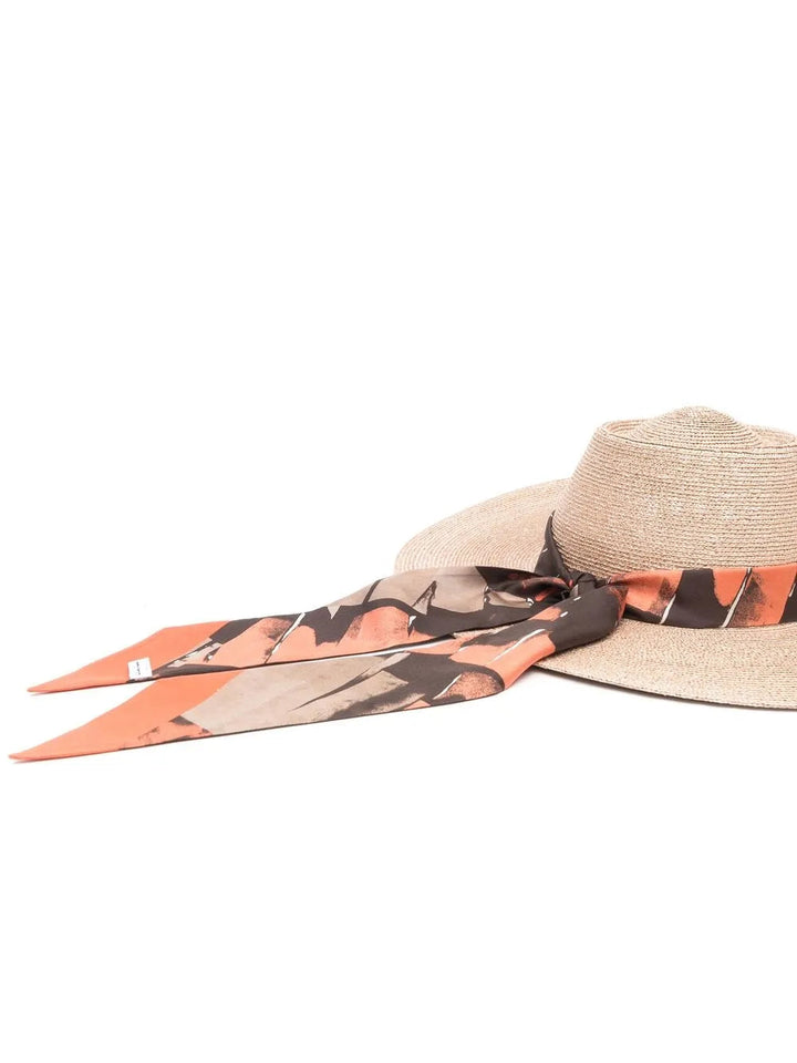 Ferragamo Ribbon-Tie Straw Hat