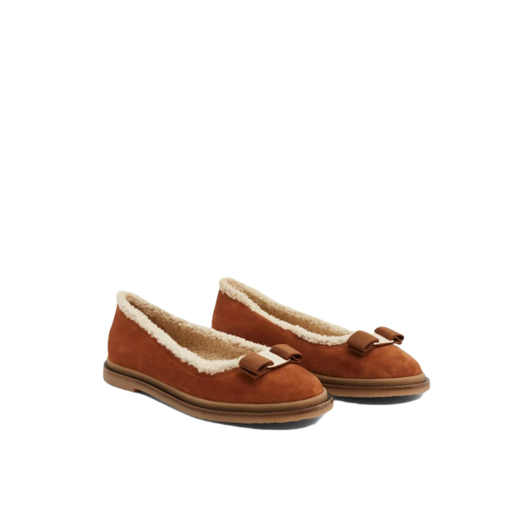 Ferragamo Varina Par F Women's Ballets Brown