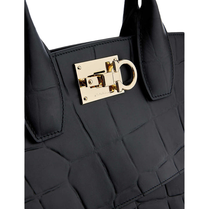 Ferragamo Studio Soft Shoulder Bag Black