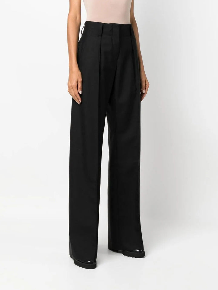 Ferragamo High-waisted Wide-leg Trousers Black