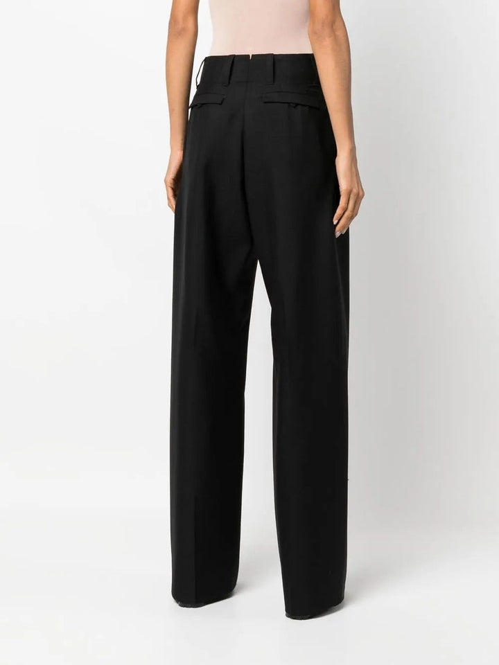 Ferragamo High-waisted Wide-leg Trousers Black