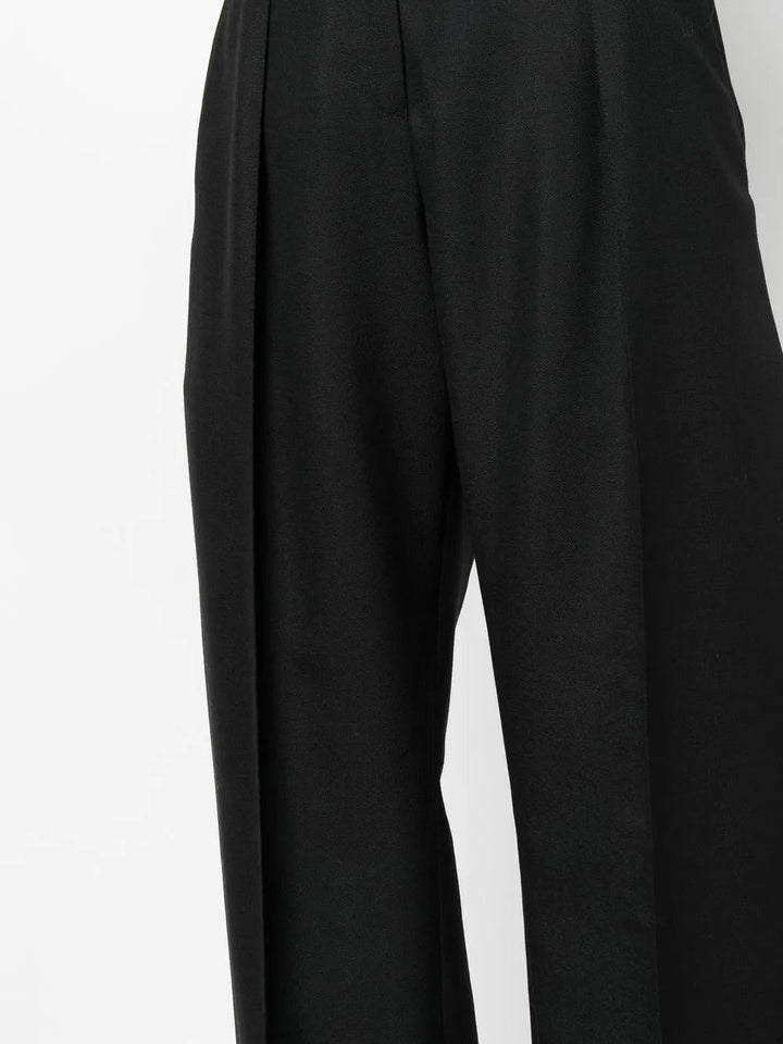 Ferragamo High-waisted Wide-leg Trousers Black