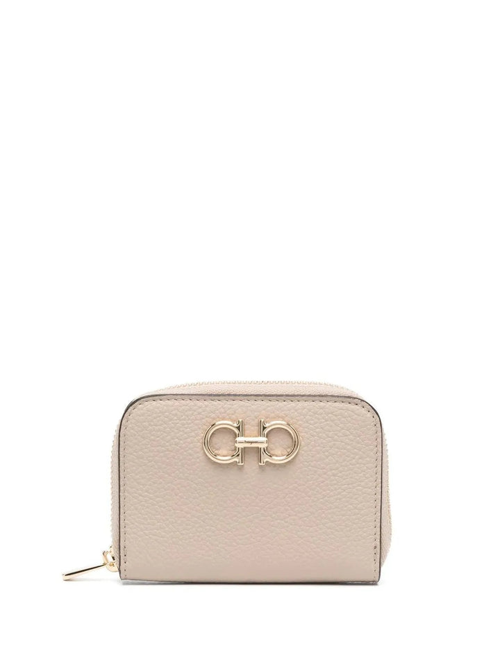 Ferragamo Gancini-Plaque Leather Purse