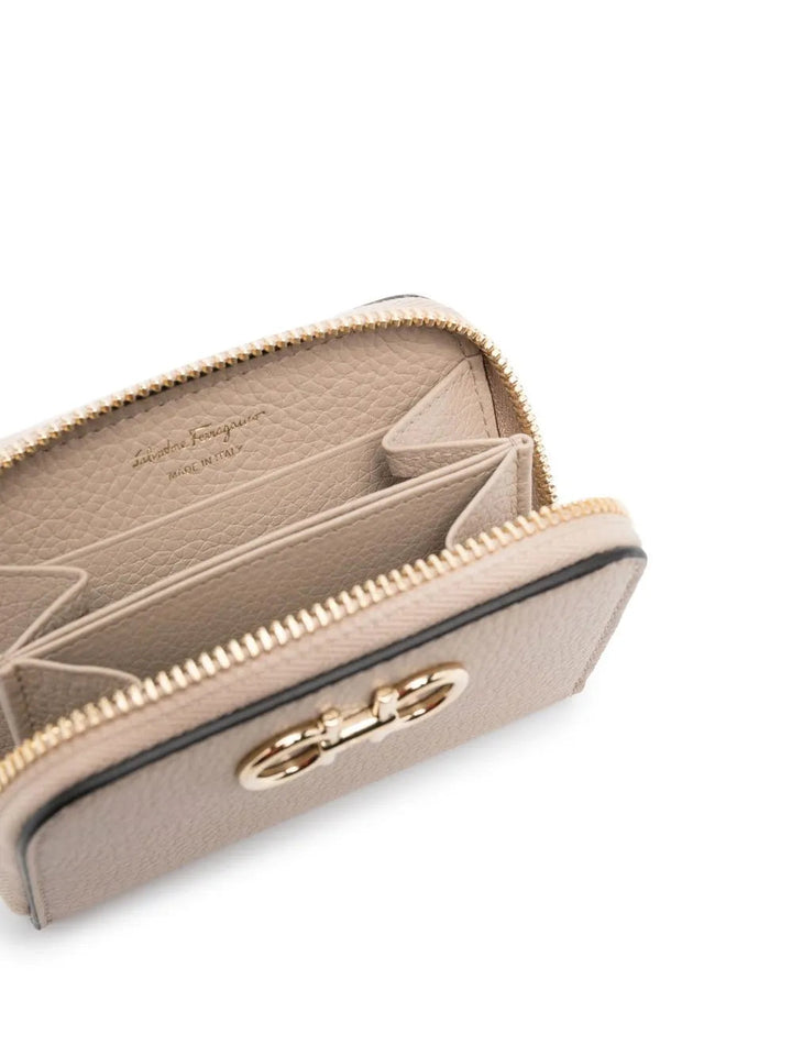 Ferragamo Gancini-Plaque Leather Purse