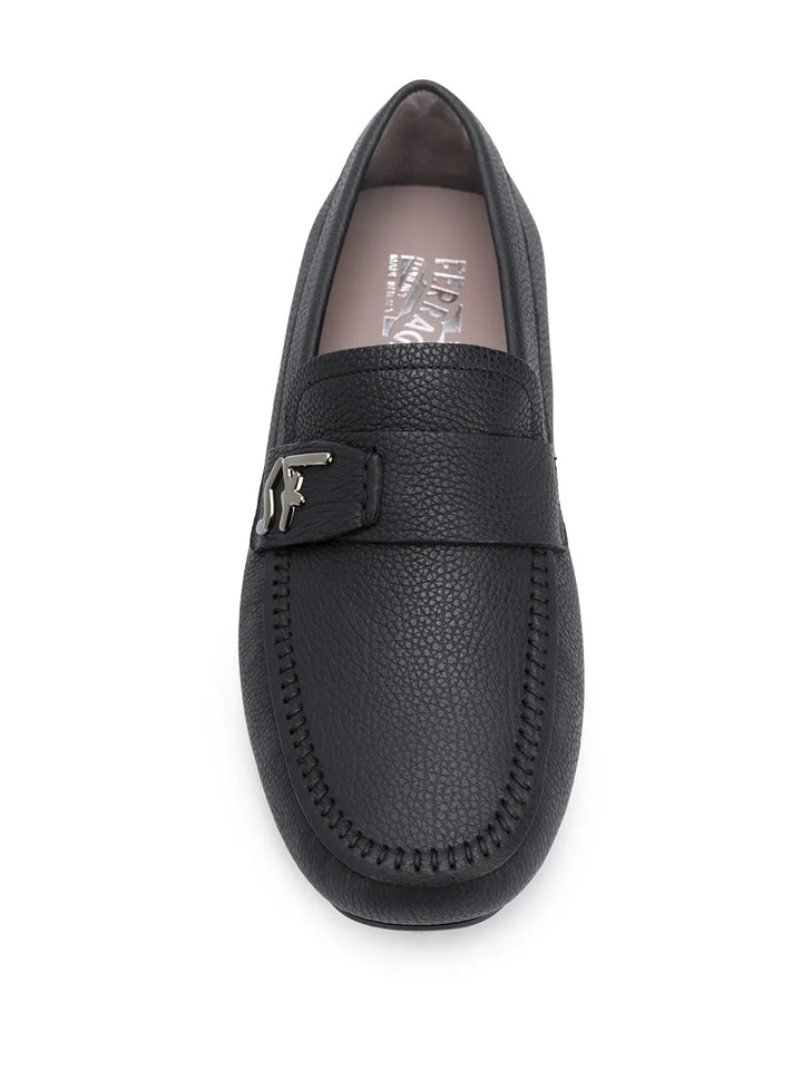 Ferragamo Signature Driver Logo Plaque Loafers