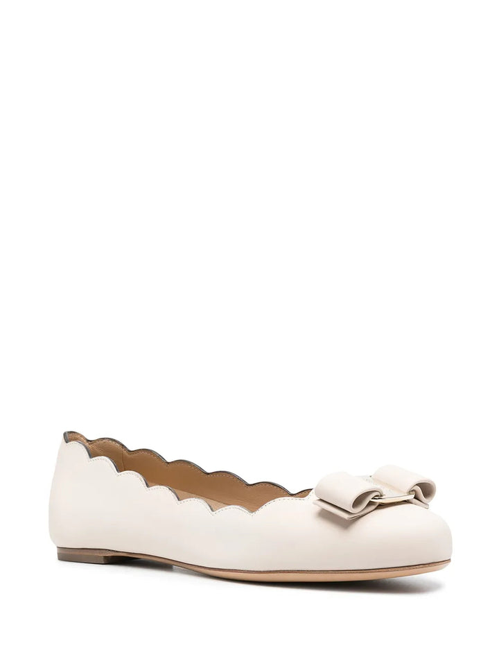 Ferragamo Varina Scalloped Ballerina Shoes