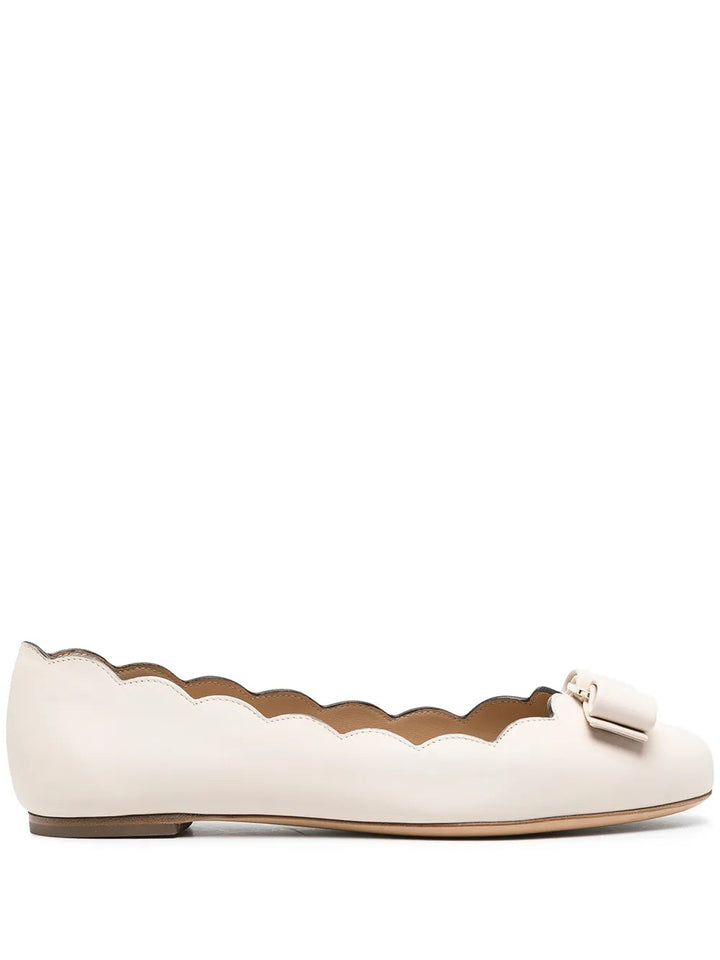 Ferragamo Varina Scalloped Ballerina Shoes