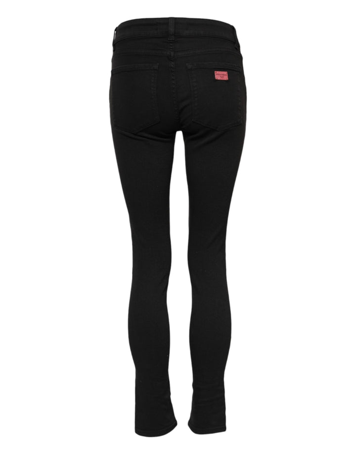 Dolce &amp; Gabbana Sample Sale Dolce &amp; Gabbana Black Cotton Skinny Mid Waist Denim Jeans - | Designer outlet