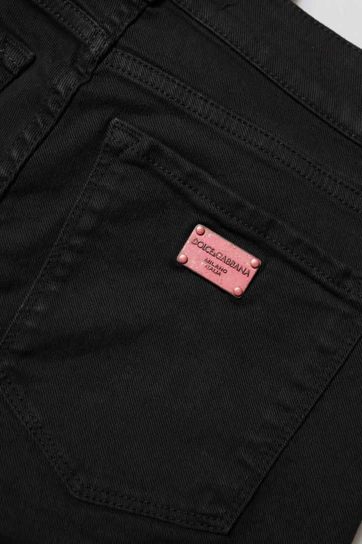 Dolce &amp; Gabbana Sample Sale Dolce &amp; Gabbana Black Cotton Skinny Mid Waist Denim Jeans - | Designer outlet