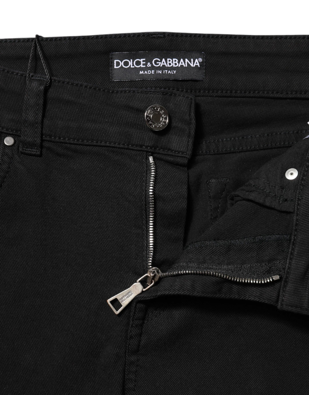 Dolce &amp; Gabbana Sample Sale Dolce &amp; Gabbana Black Cotton Logo Skinny Mid Waist Denim Jeans - | Designer outlet