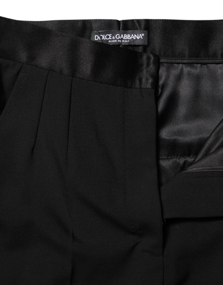 Dolce &amp; Gabbana Sample Sale Dolce &amp; Gabbana Black Wool Tapered High Waist Pants - | Designer outlet
