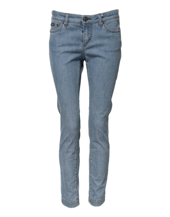 Dolce &amp; Gabbana Sample Sale Dolce &amp; Gabbana Blue Cotton PRETTY MidWaist Skinny Denim Jeans - | Designer outlet