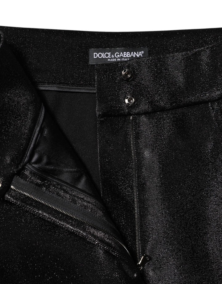 Dolce &amp; Gabbana Sample Sale Dolce &amp; Gabbana Black Cotton Stretch Lurex Thread Skinny Pants - | Designer outlet
