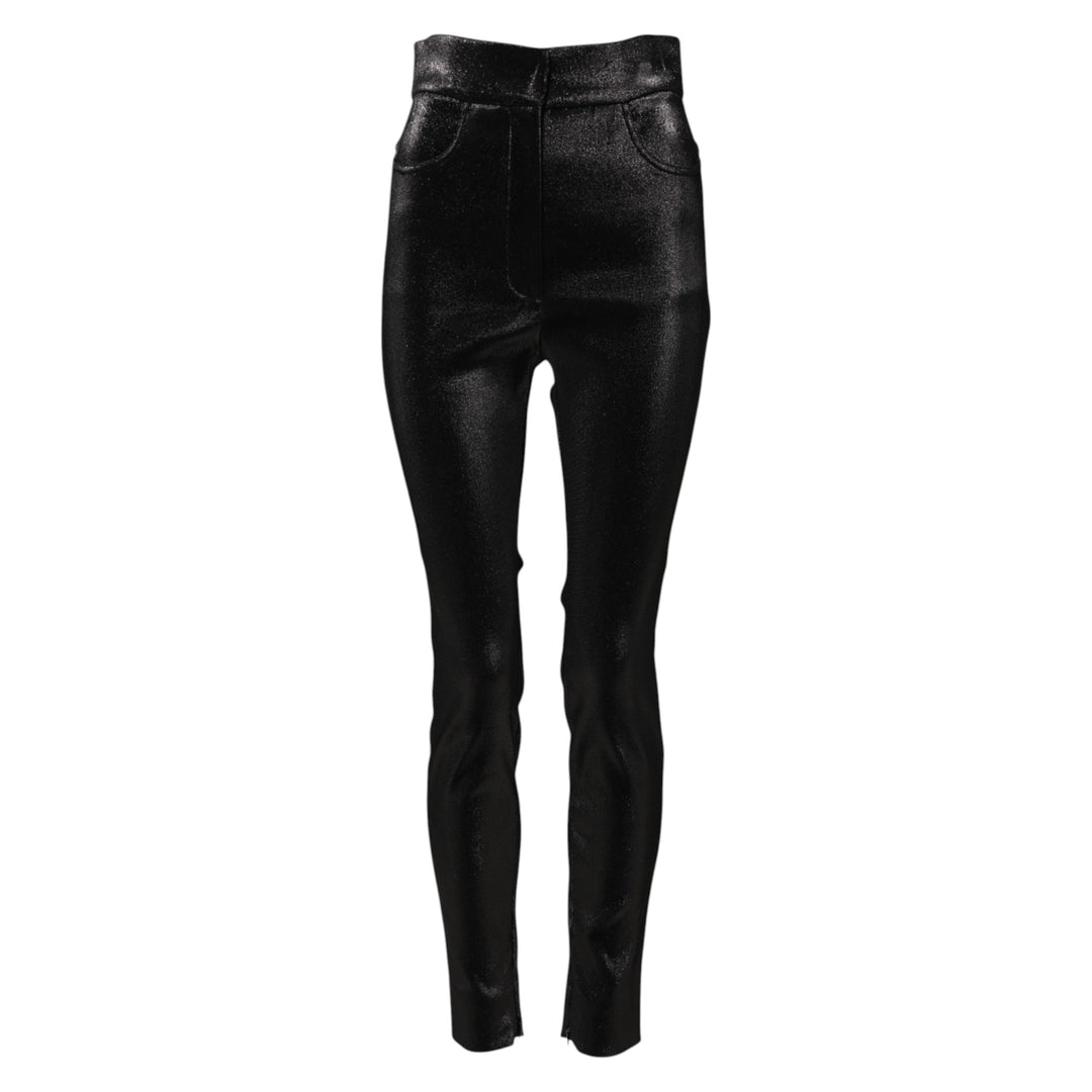 Dolce &amp; Gabbana Sample Sale Dolce &amp; Gabbana Black Cotton Stretch Lurex Thread Skinny Pants - | Designer outlet