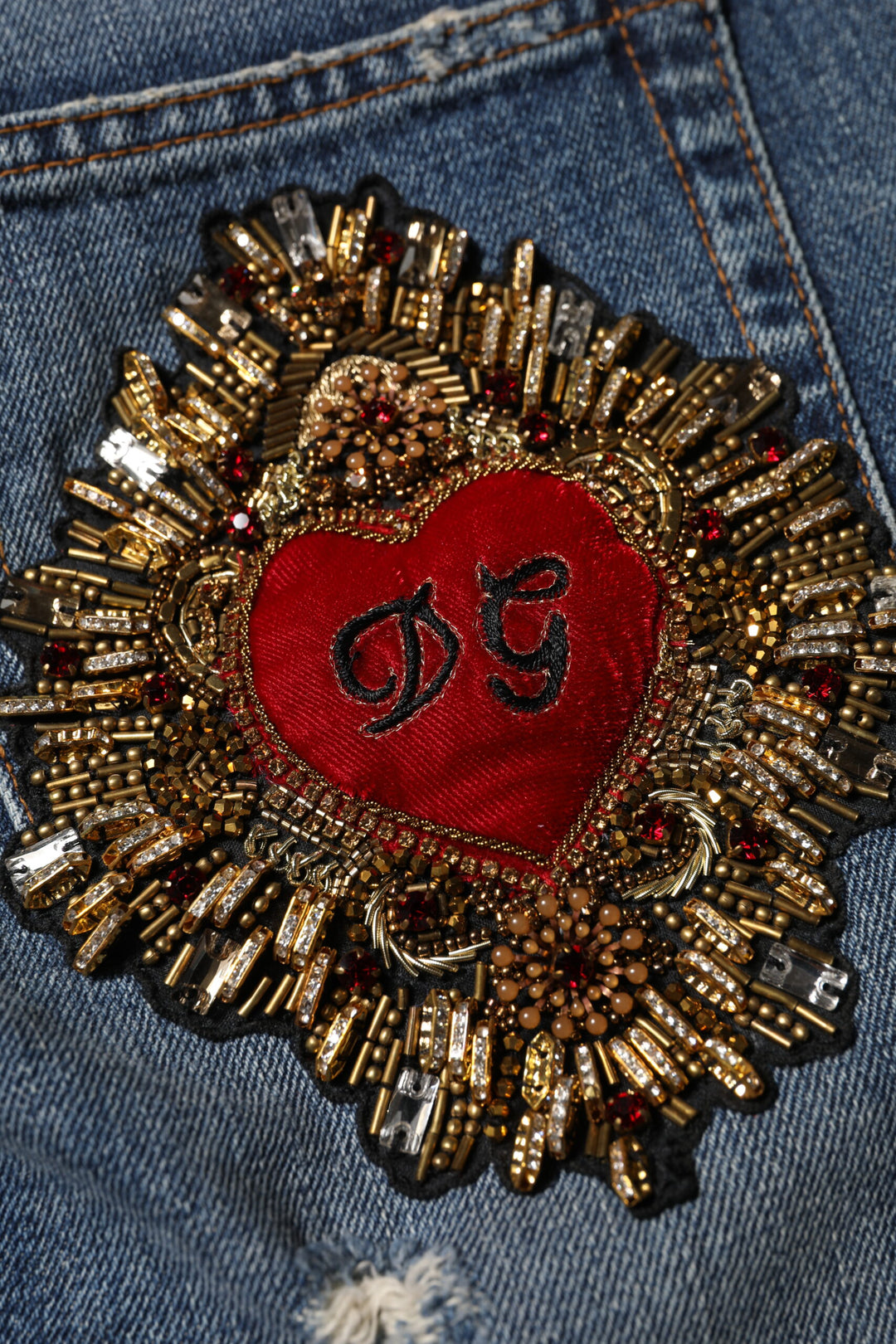 Dolce &amp; Gabbana Sample Sale Dolce &amp; Gabbana Blue Cotton Boyfriend Tattered Denim Jeans - | Designer outlet