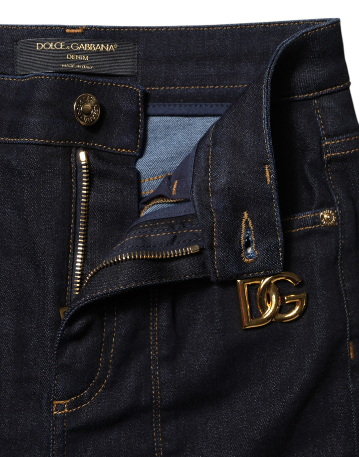 Dolce &amp; Gabbana Sample Sale Dolce &amp; Gabbana Blue Cotton High Waist Skinny Denim Jeans - | Designer outlet