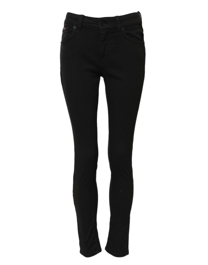 Dolce &amp; Gabbana Sample Sale Dolce &amp; Gabbana Black Cotton Skinny Mid Waist Denim Jeans - | Designer outlet