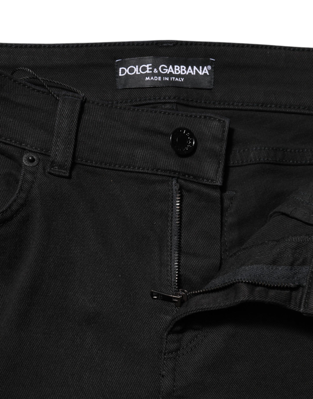 Dolce &amp; Gabbana Sample Sale Dolce &amp; Gabbana Black Cotton Skinny Mid Waist Denim Jeans - | Designer outlet