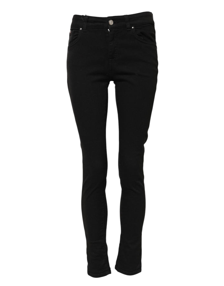 Dolce &amp; Gabbana Sample Sale Dolce &amp; Gabbana Black Cotton Skinny Mid Waist Denim Jeans - | Designer outlet