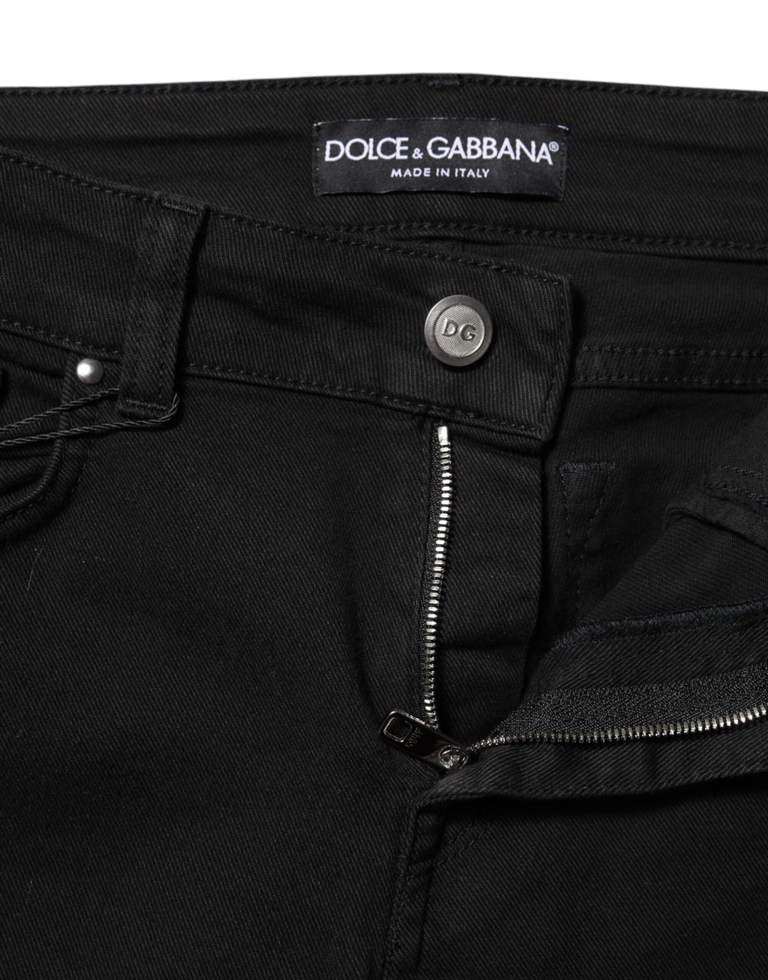 Dolce &amp; Gabbana Sample Sale Dolce &amp; Gabbana Black Cotton Skinny Mid Waist Denim Jeans - | Designer outlet