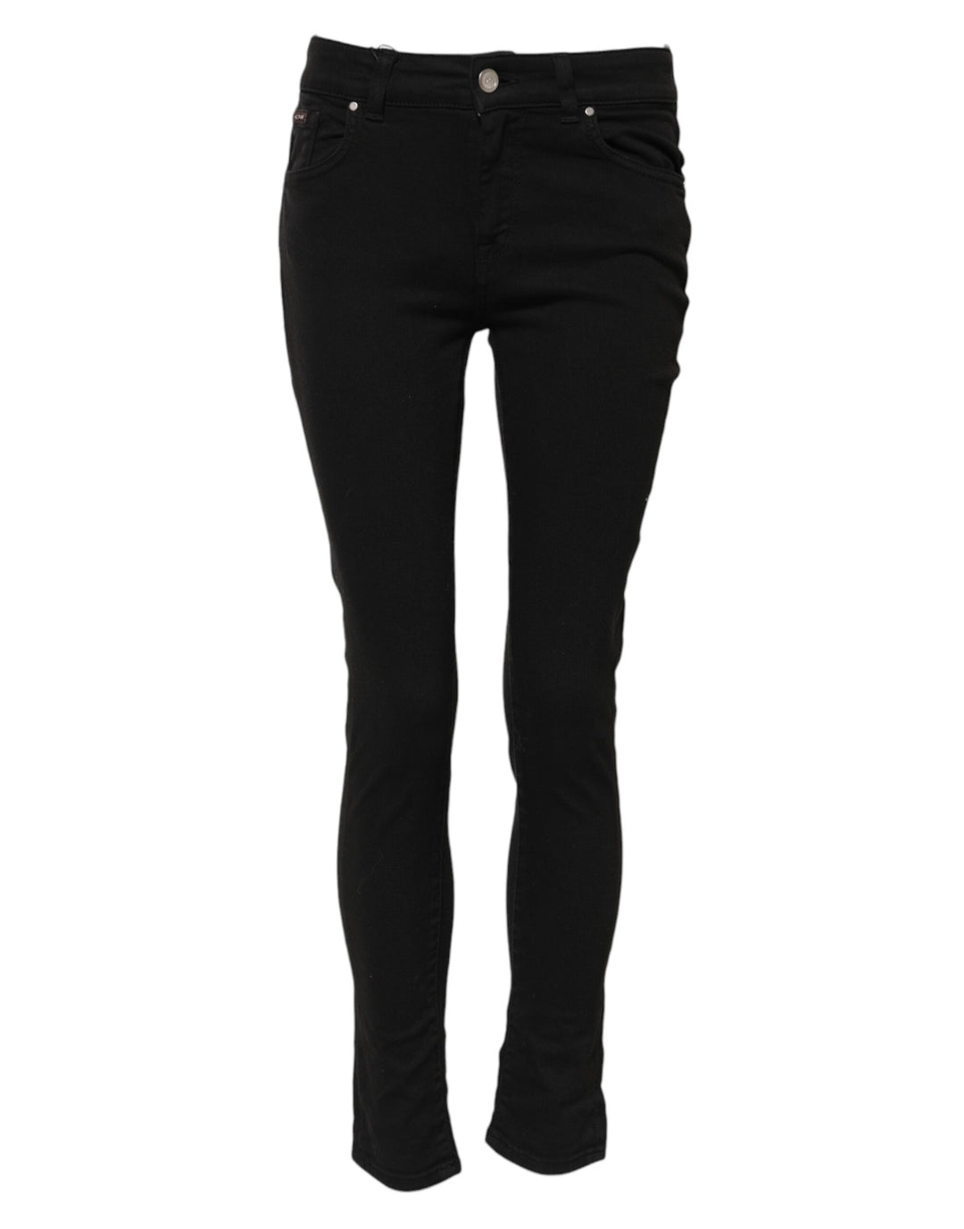 Dolce &amp; Gabbana Black Cotton Skinny Mid Waist Denim Jeans by Dolce &amp; Gabbana outlet now on sale