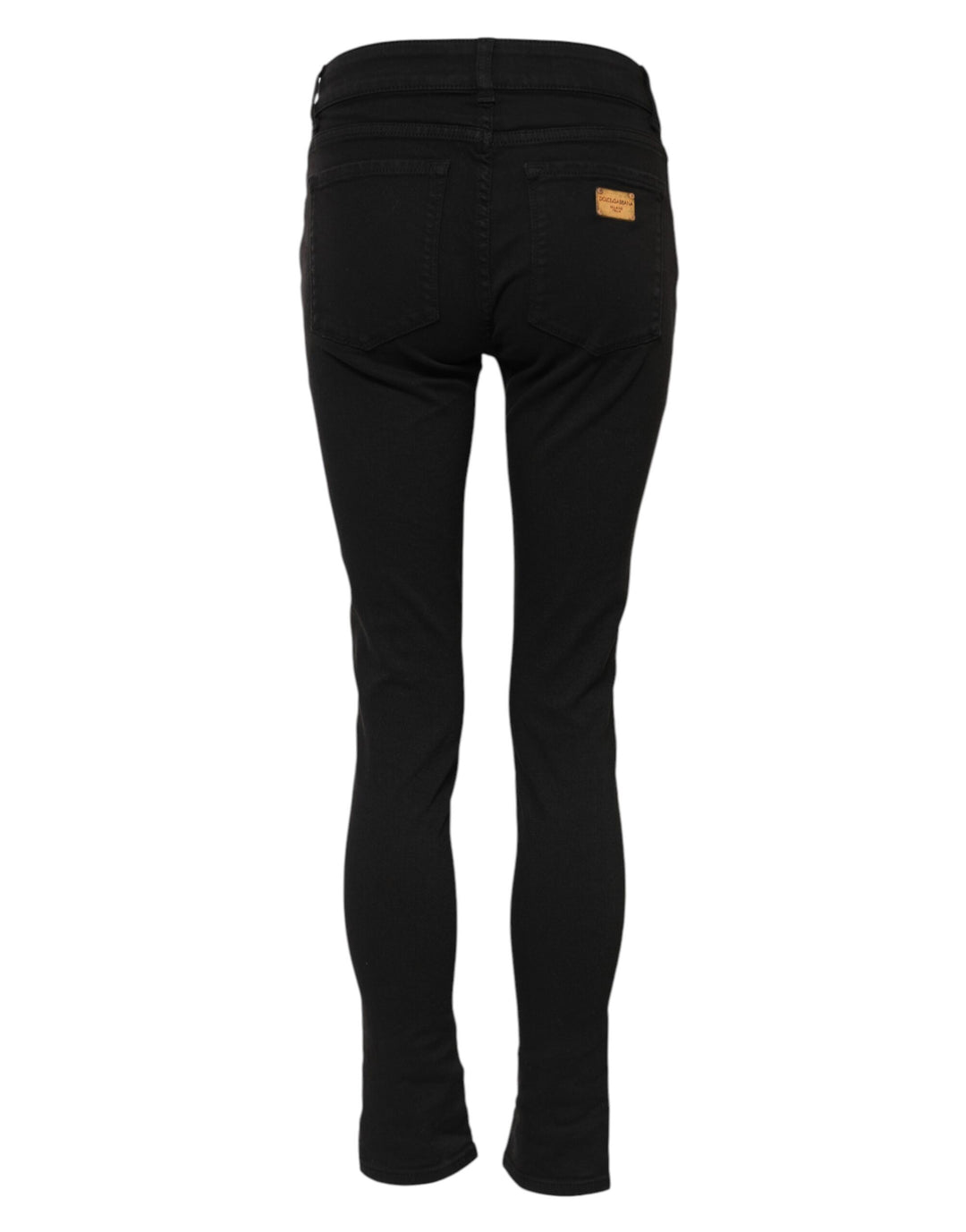 Dolce &amp; Gabbana Black Cotton Skinny Mid Waist Denim Jeans by Dolce &amp; Gabbana outlet now on sale