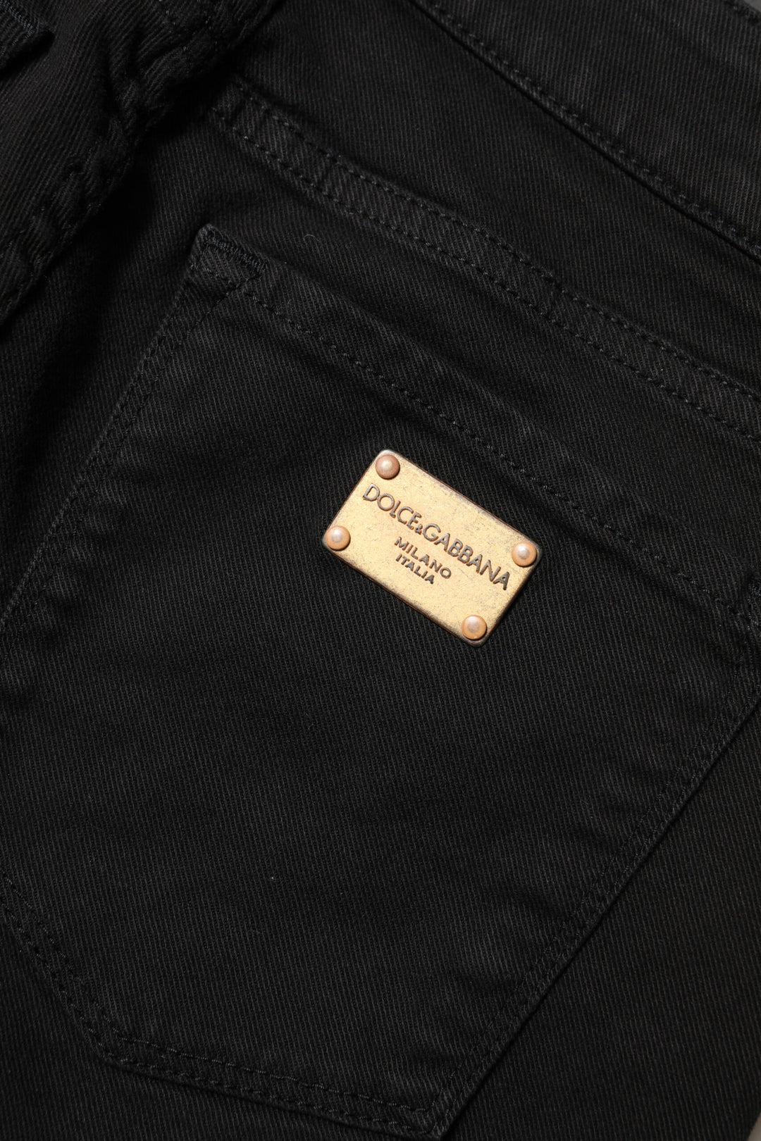 Dolce &amp; Gabbana Black Cotton Skinny Mid Waist Denim Jeans by Dolce &amp; Gabbana outlet now on sale