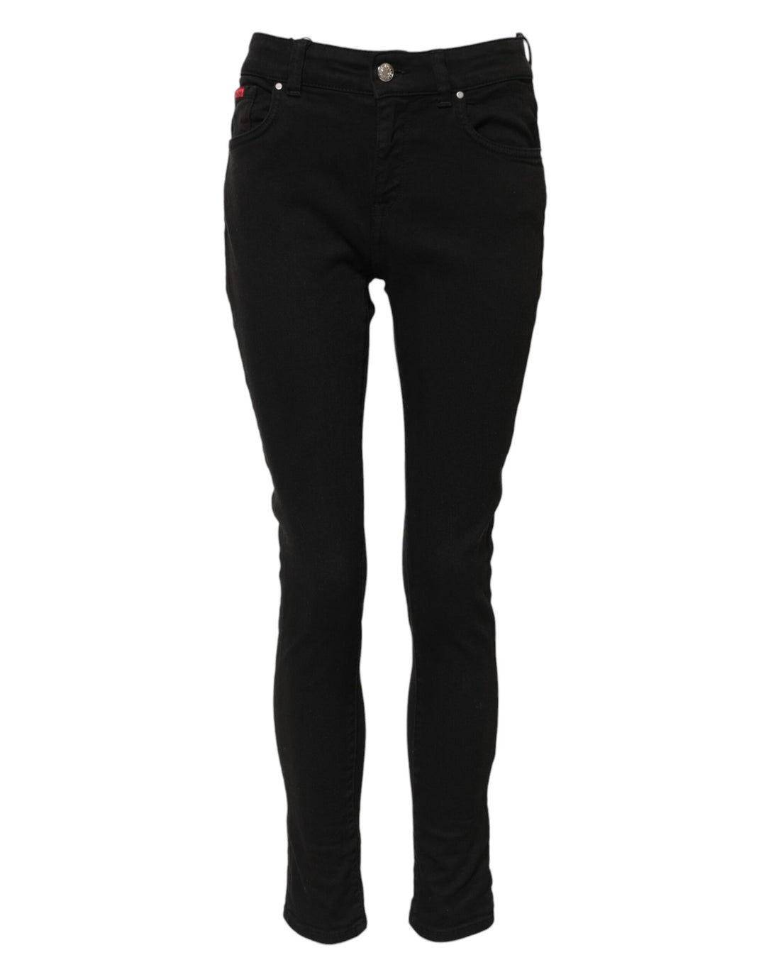 Dolce &amp; Gabbana Sample Sale Dolce &amp; Gabbana Black Cotton Logo Skinny Mid Waist Denim Jeans - | Designer outlet