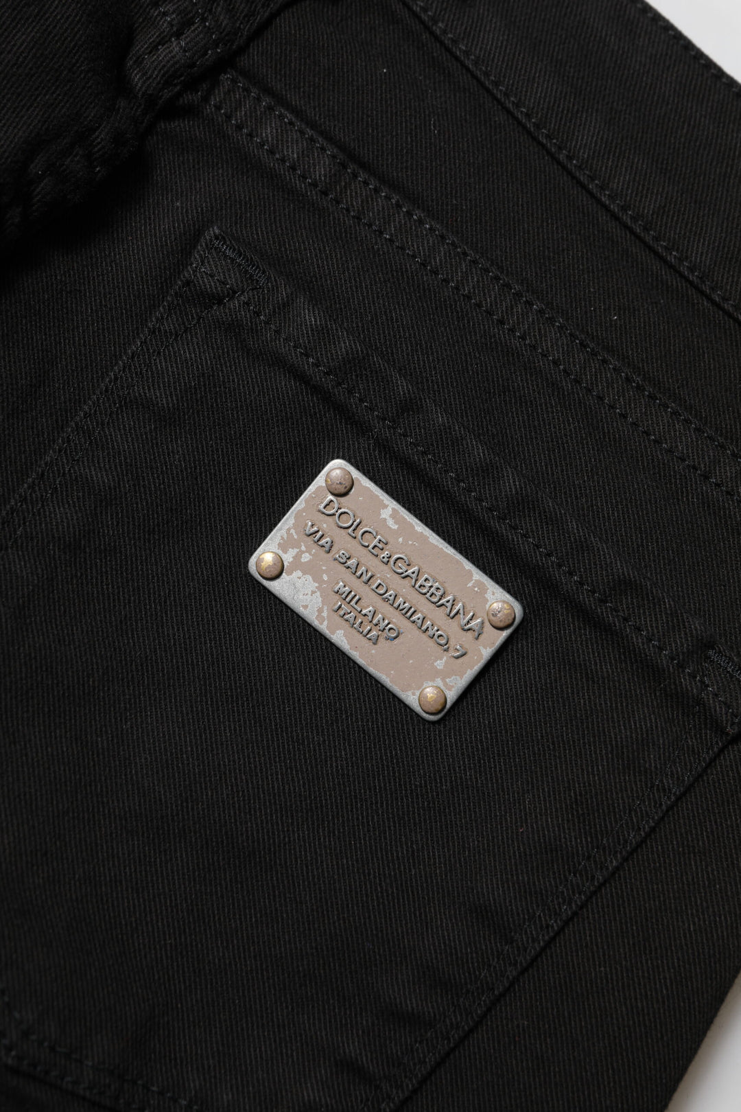 Dolce &amp; Gabbana Sample Sale Dolce &amp; Gabbana Black Cotton Logo Skinny Mid Waist Denim Jeans - | Designer outlet