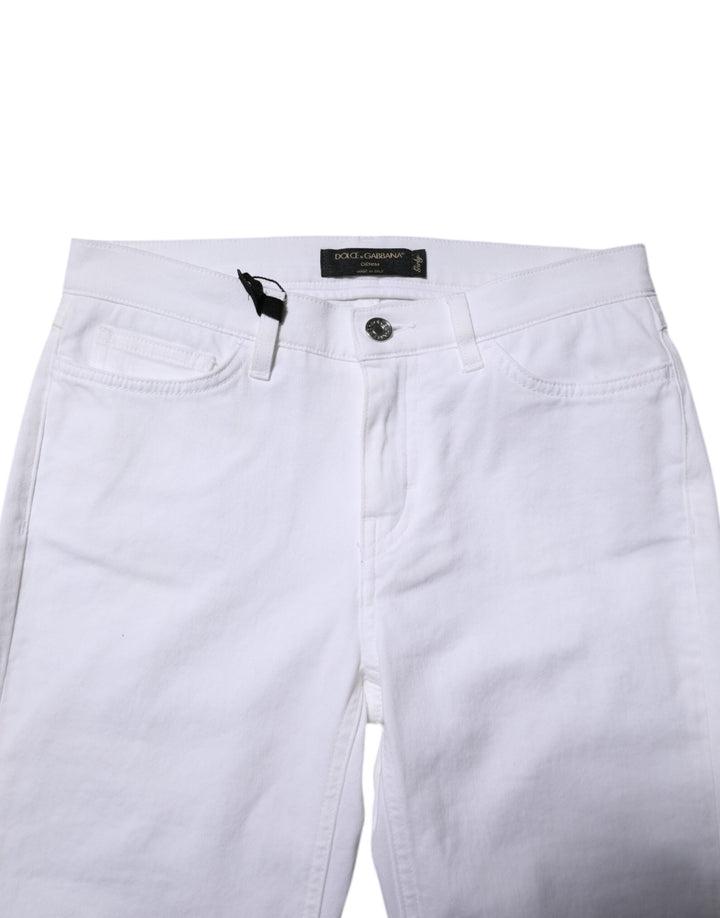 Dolce &amp; Gabbana White GRACE Mid Waisted Skinny Denim Jeans by Dolce &amp; Gabbana outlet now on sale