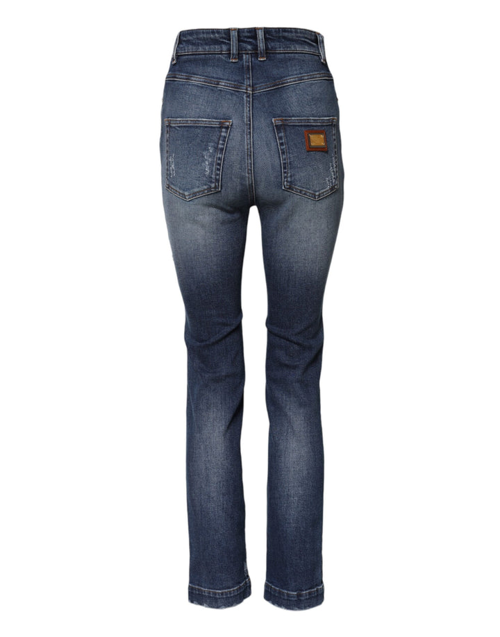 Dolce &amp; Gabbana Sample Sale Dolce &amp; Gabbana Blue Rhinestone Embellished Denim Jeans - | Designer outlet