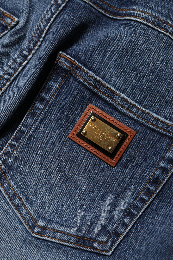 Dolce &amp; Gabbana Sample Sale Dolce &amp; Gabbana Blue Rhinestone Embellished Denim Jeans - | Designer outlet