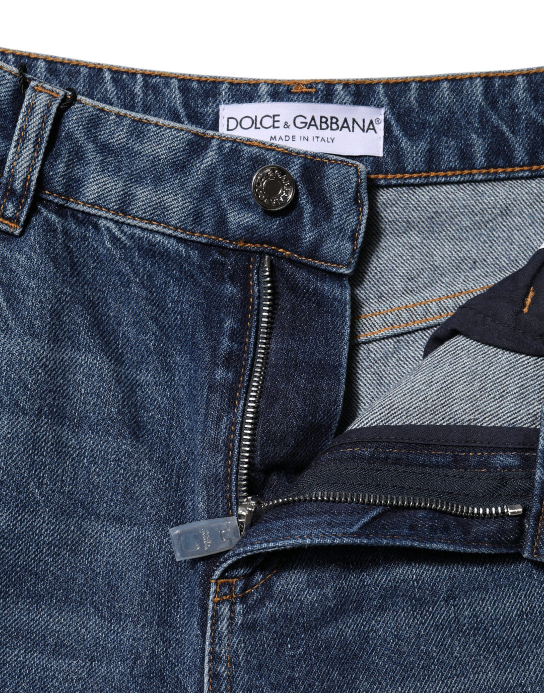 Dolce &amp; Gabbana Blue Cotton Wide Leg Tattered Denim Jeans by Dolce &amp; Gabbana outlet now on sale