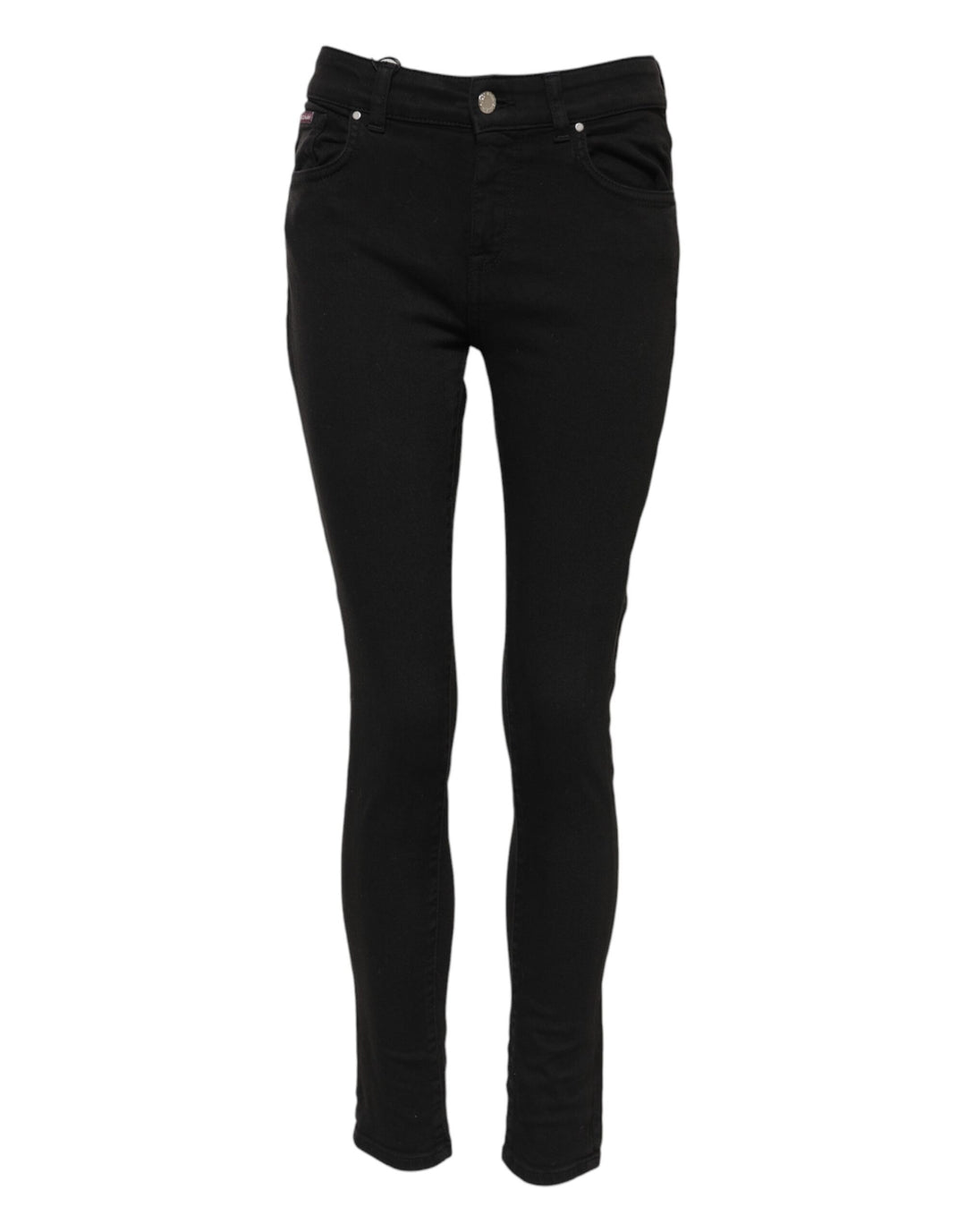 Dolce &amp; Gabbana Sample Sale Dolce &amp; Gabbana Black Cotton Logo Skinny Mid Waist Denim Jeans - | Designer outlet