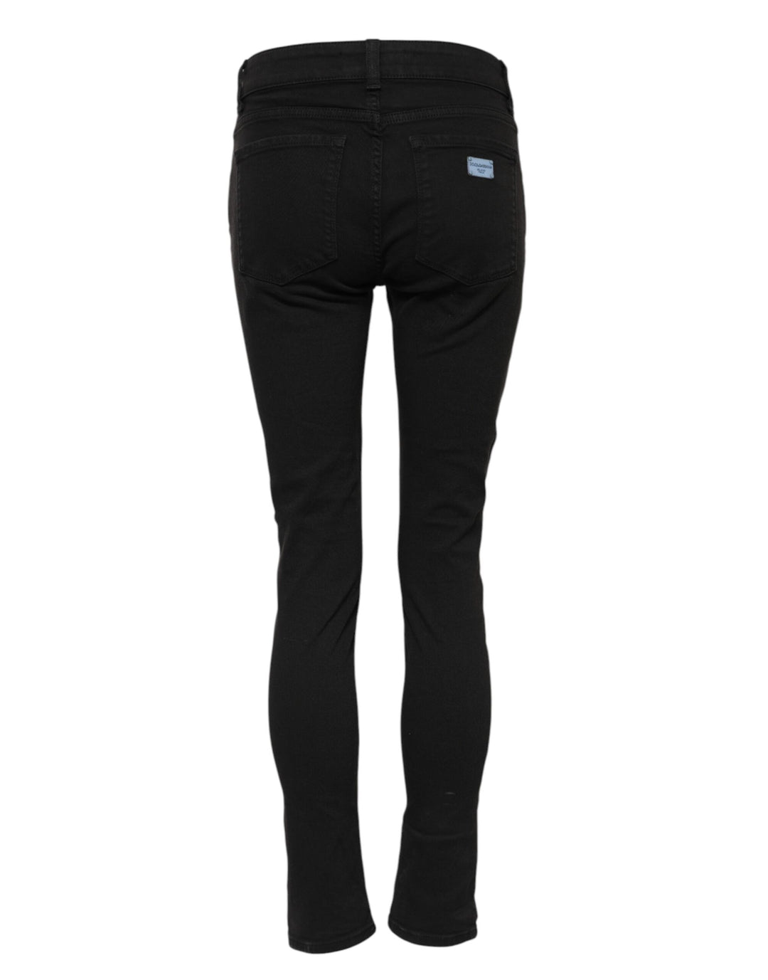 Dolce &amp; Gabbana Sample Sale Dolce &amp; Gabbana Black Cotton Logo Skinny Mid Waist Denim Jeans - | Designer outlet