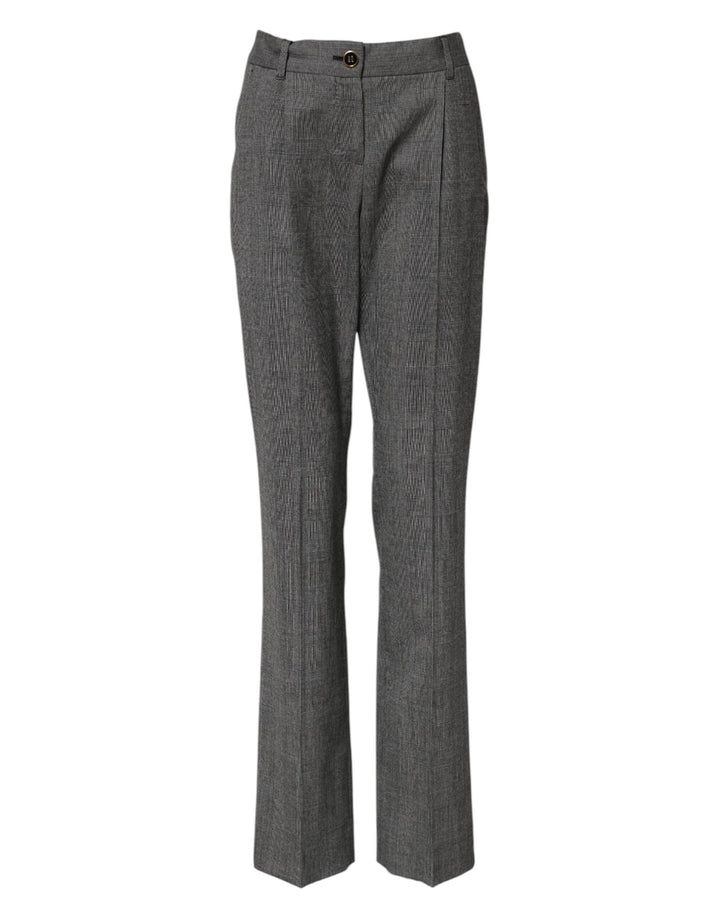 Dolce &amp; Gabbana Sample Sale Dolce &amp; Gabbana Gray Checkered High Waist Flared Pants - | Designer outlet
