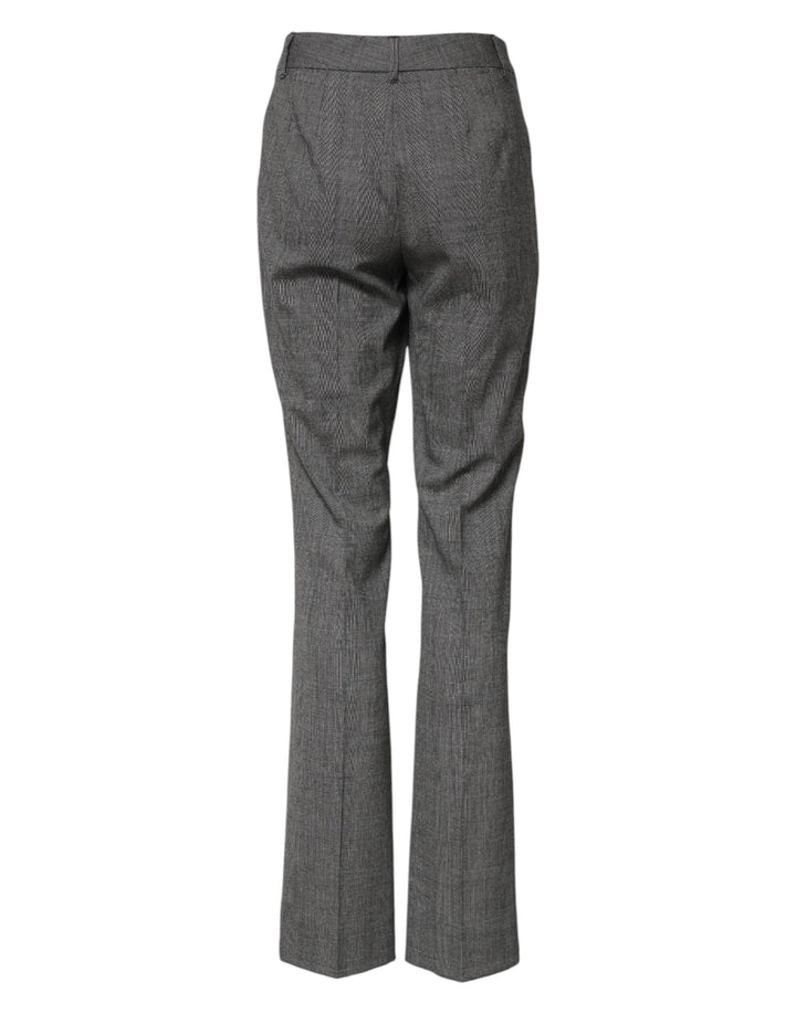 Dolce &amp; Gabbana Sample Sale Dolce &amp; Gabbana Gray Checkered High Waist Flared Pants - | Designer outlet