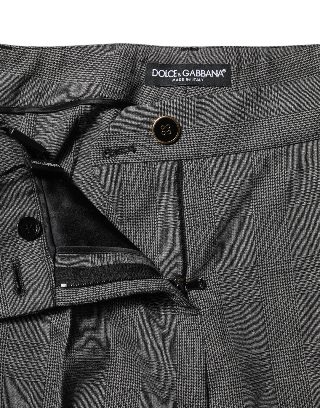 Dolce &amp; Gabbana Sample Sale Dolce &amp; Gabbana Gray Checkered High Waist Flared Pants - | Designer outlet