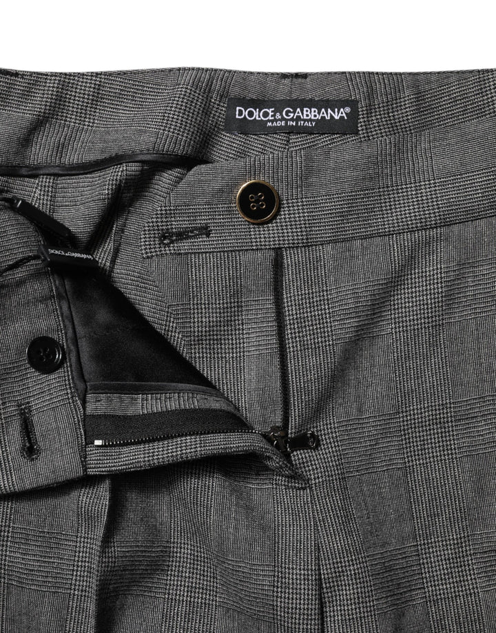 Dolce &amp; Gabbana Sample Sale Dolce &amp; Gabbana Gray Checkered High Waist Flared Pants - | Designer outlet