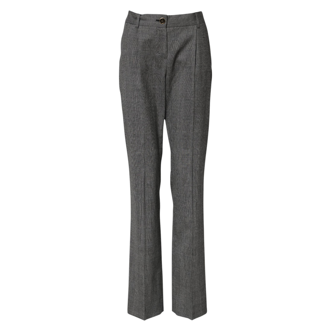 Dolce &amp; Gabbana Sample Sale Dolce &amp; Gabbana Gray Checkered High Waist Flared Pants - | Designer outlet
