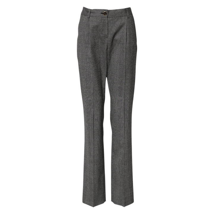 Dolce &amp; Gabbana Sample Sale Dolce &amp; Gabbana Gray Checkered High Waist Flared Pants - | Designer outlet