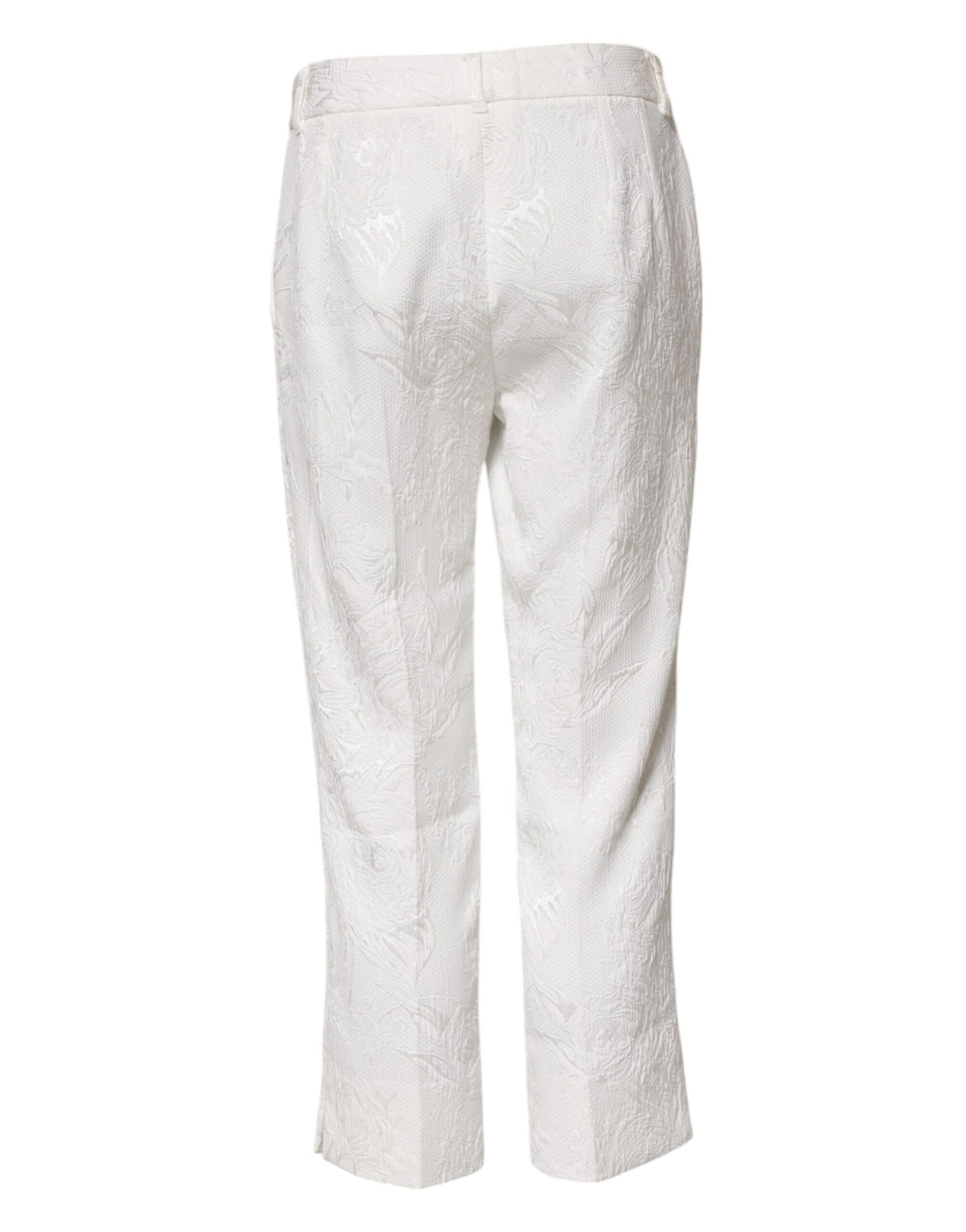 Dolce &amp; Gabbana Sample Sale Dolce &amp; Gabbana White Cotton Floral Jacquard Pants - | Designer outlet