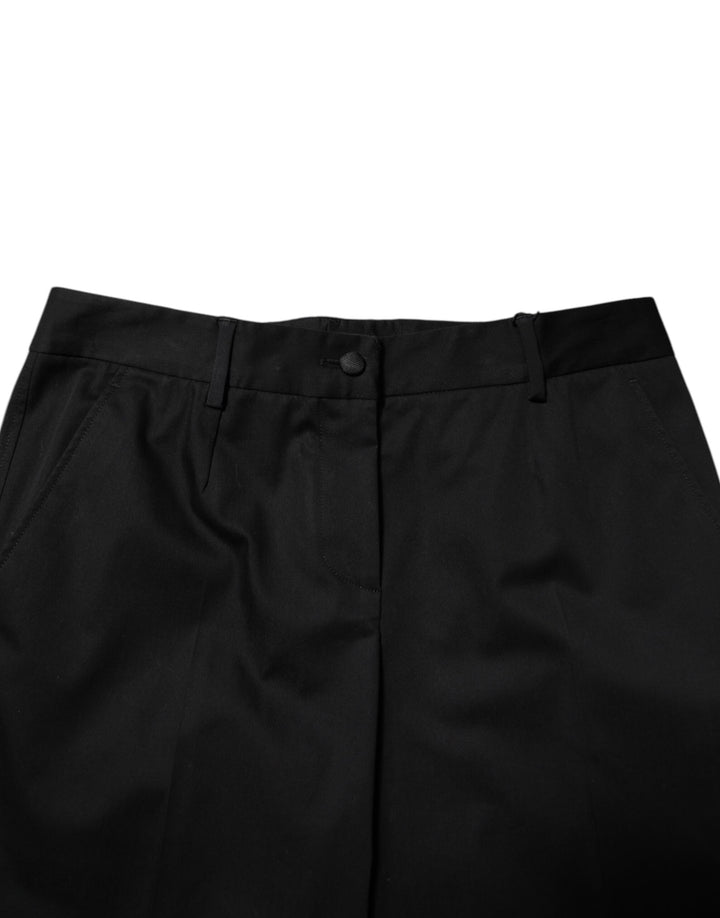 Dolce &amp; Gabbana Sample Sale Dolce &amp; Gabbana Black Cotton High Waist Formal Pants - | Designer outlet
